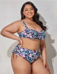 WomenPlusSizeSexyBikiniBraThickenedNoSteelRimTwo-PieceSwimsuitBlack-1