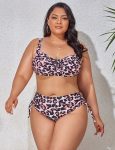 WomenPlusSizeSexyBikiniBraThickenedNoSteelRimTwo-PieceSwimsuitBlack-1