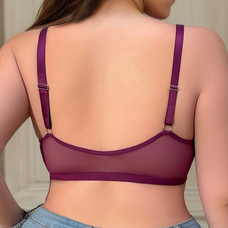 Large size front button breathable lace large cup - Image 2