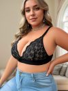 French Lace Triangle Cup Breathable Suspender Bra