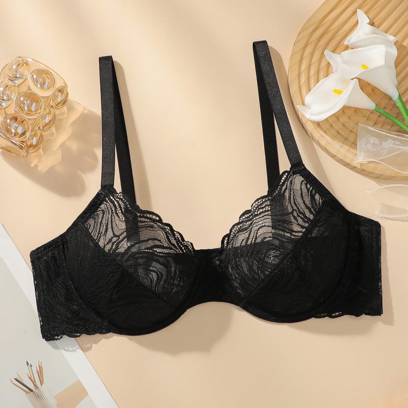 French ultra-thin see-through lace bra - Image 5